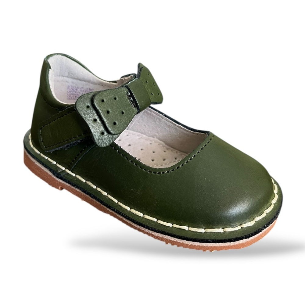 L'Amour Green Iris Bow Strap Mary Jane, 5